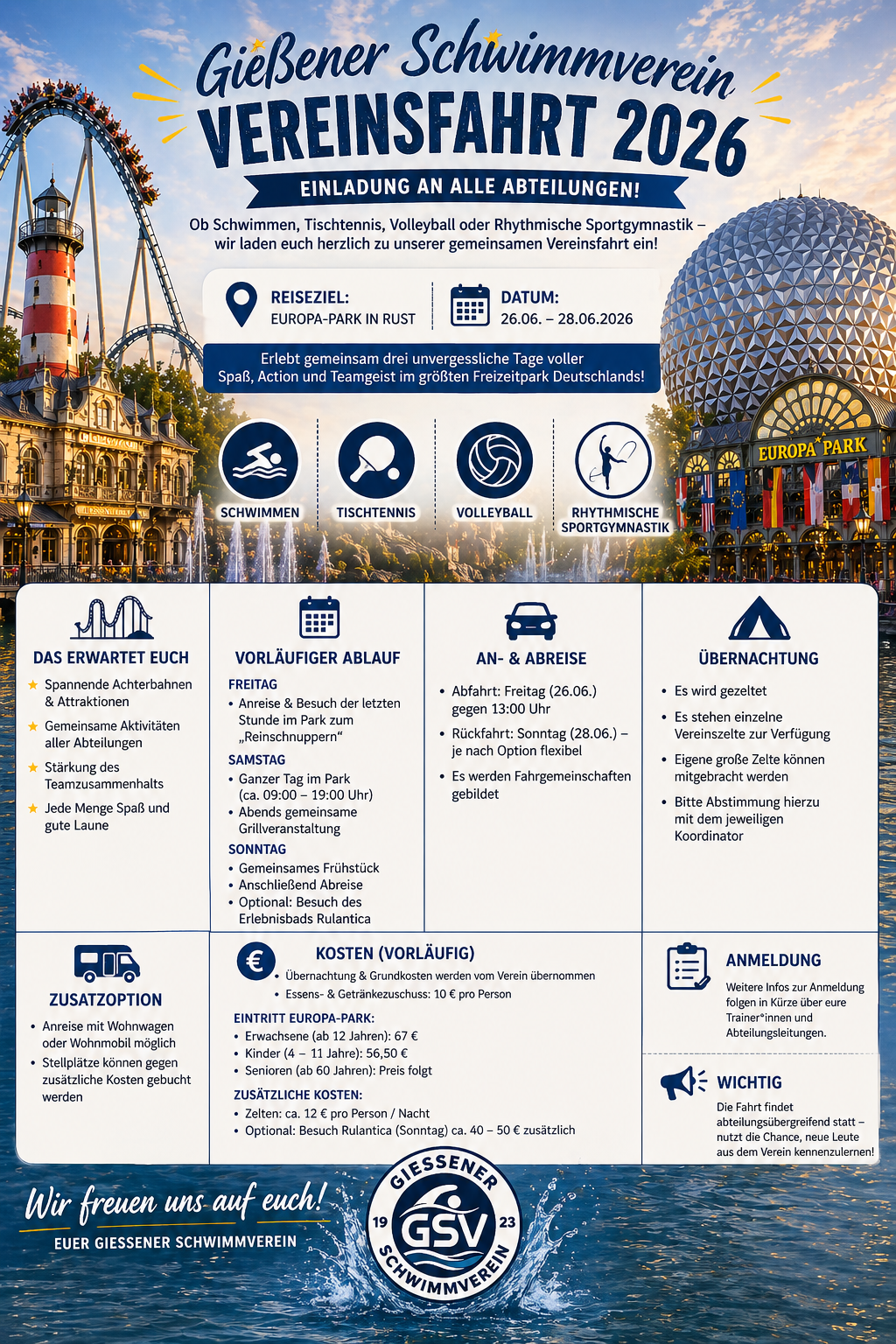 Einladung GSV Jugenmdfahrt in den Europapark Rust 2026